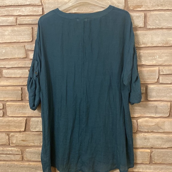 Womens Umgee USA Oversized Gauzy Flowy Lagenlook Beach Coverup Tunic Size 2XL - Picture 10 of 11